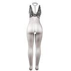SUBBLIME - 951993 SORT TRANSPARENT FISHNET BODYSTOCKING MED SKRIDTET OG EN STØRRELSE