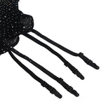 SUBBLIME - 952174 FISKENET BODYSTOCKING MED HANDSKER OG DIAMANTER SORT ONE SIZE