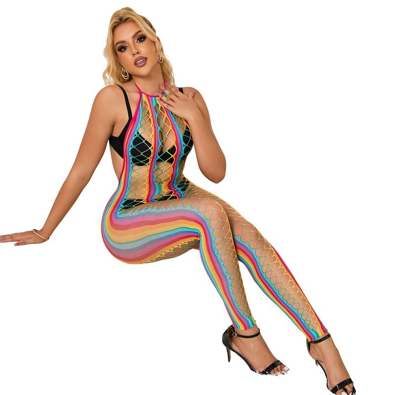 SUBBLIME - 952358 REJNBUE-NET BODYSTOCKING MED HALTERNESKEDER XS/M