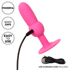 CALEXOTICS - FØRSTE GANGS ANALPLUG MED PERLEPROBLE 10 VIBRATIONER LYSERØD