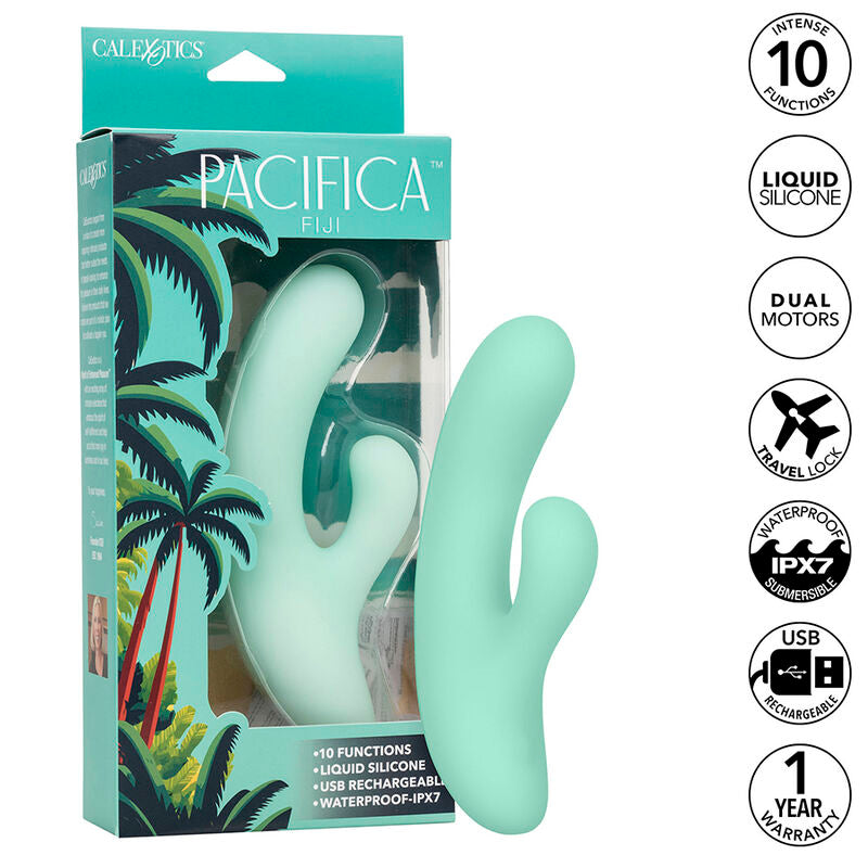 CALEXOTICS - PACIFICA FIJI VIBRATOR & STIMULATOR G-SPOT 10 VIBRATIONER AQUA