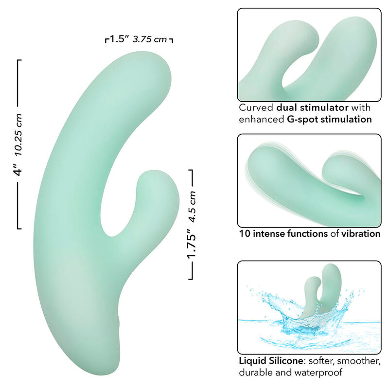 CALEXOTICS - PACIFICA FIJI VIBRATOR & STIMULATOR G-SPOT 10 VIBRATIONER AQUA