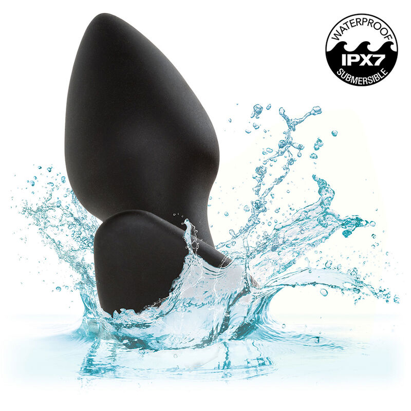 CALEXOTICS - ROCK BOTTOM PERFEKT ANALPLUG 10 VIBRATIONER SILIKONE SORT