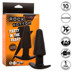 CALEXOTICS - ROCK BOTTOM TAPERED ANALPLUG 10 VIBRATIONER SILIKONE SORT
