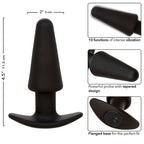 CALEXOTICS - ROCK BOTTOM TAPERED ANALPLUG 10 VIBRATIONER SILIKONE SORT