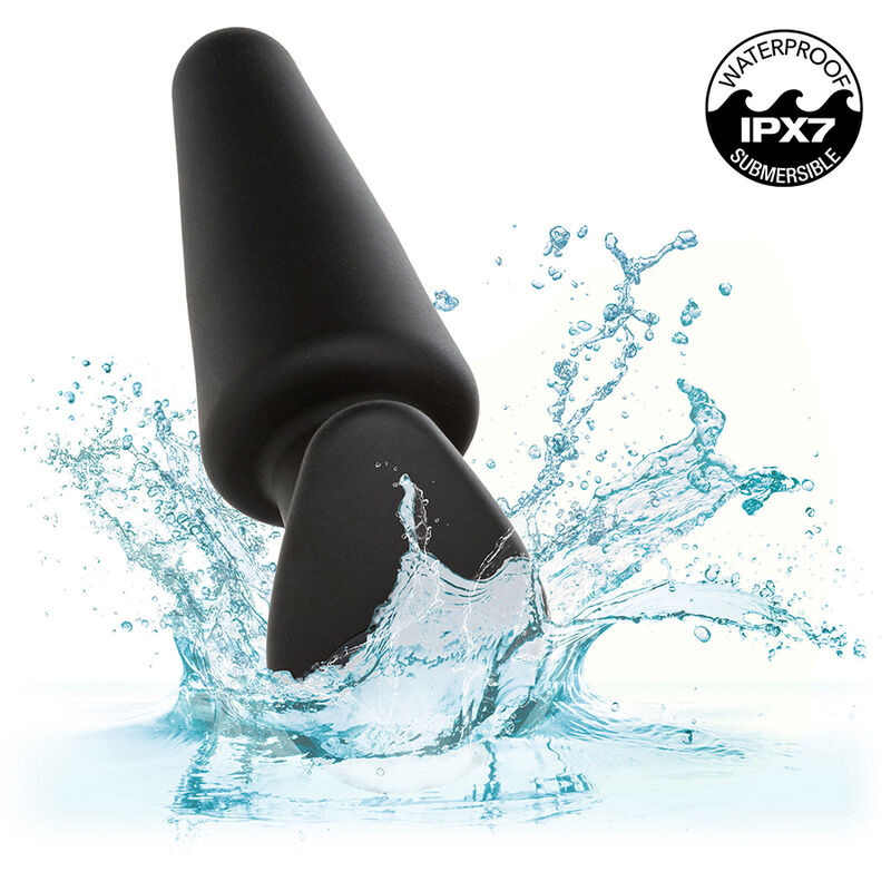 CALEXOTICS - ROCK BOTTOM TAPERED ANALPLUG 10 VIBRATIONER SILIKONE SORT
