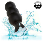 CALEXOTICS - ROCK BOTTOM PERLEPROP ANALPLUG 10 VIBRATIONER SILIKONE SORT