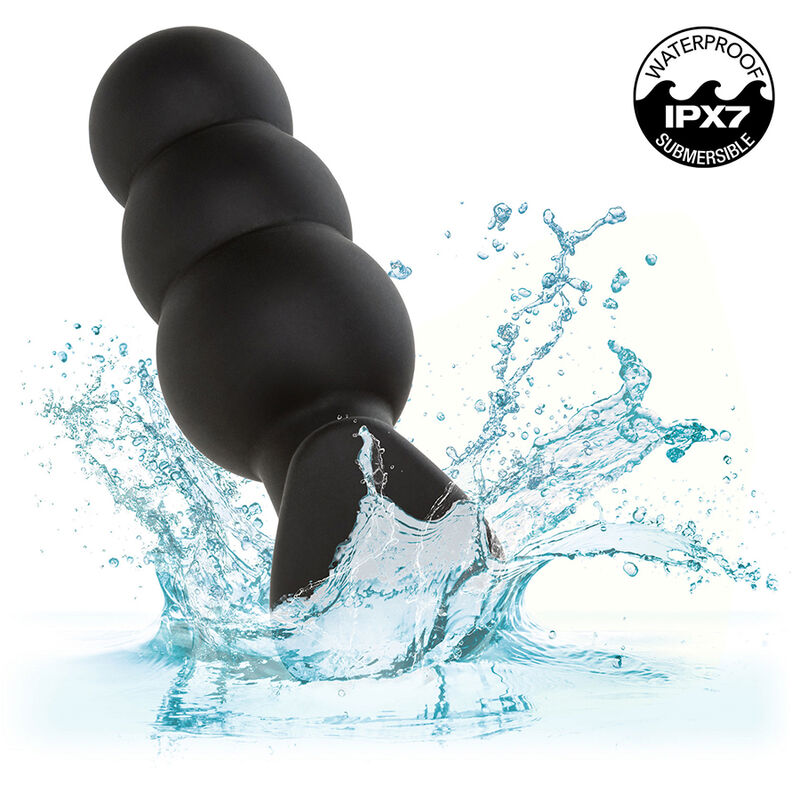 CALEXOTICS - ROCK BOTTOM PERLEPROP ANALPLUG 10 VIBRATIONER SILIKONE SORT