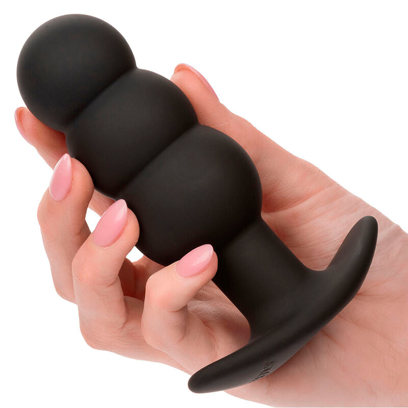 CALEXOTICS - ROCK BOTTOM PERLEPROP ANALPLUG 10 VIBRATIONER SILIKONE SORT