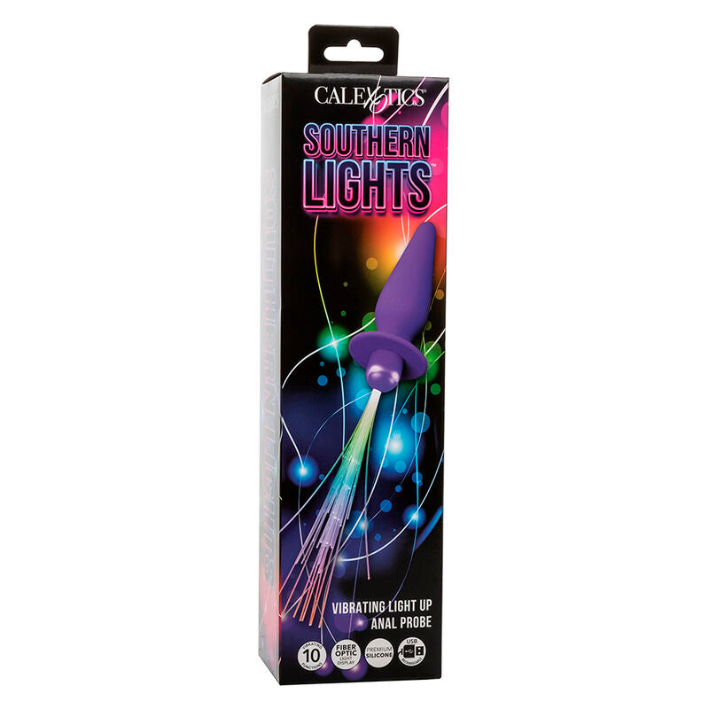 CALEXOTICS - SOUTHERN LIGHT LIGHT UP ANALPLUG 10 VIBRATIONER SILIKONE LILLA