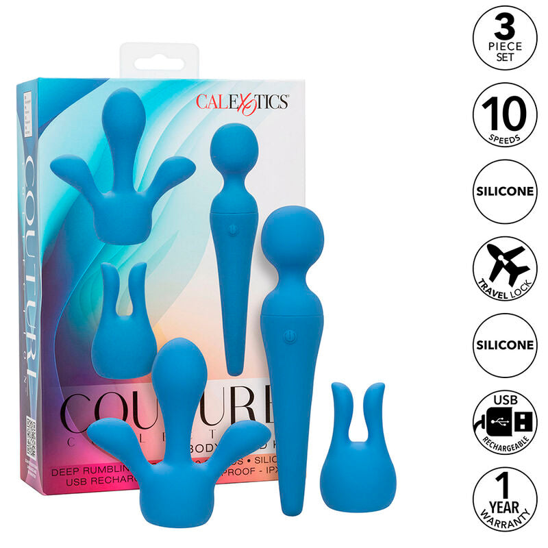 CALEXOTICS - COUTURE KIT VIBRATORSTAV 10 VIBRATIONER BLÅ