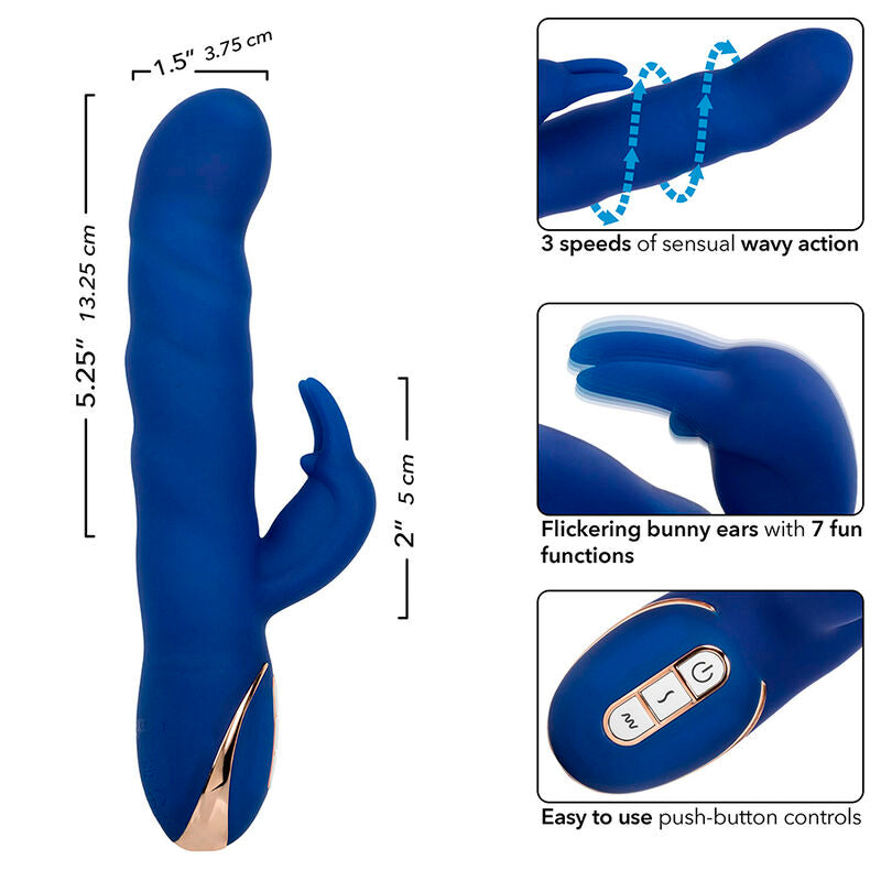 CALEXOTICS - JACK RABBIT VIBRATOR WAVE MOTION BLÅ
