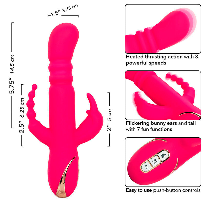 CALEXOTICS - JACK FANTASY TRIPLE OPVARMET VIBRATOR KANIN PINK