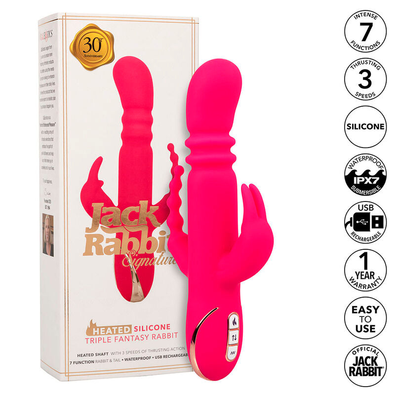 CALEXOTICS - JACK FANTASY TRIPLE OPVARMET VIBRATOR KANIN PINK