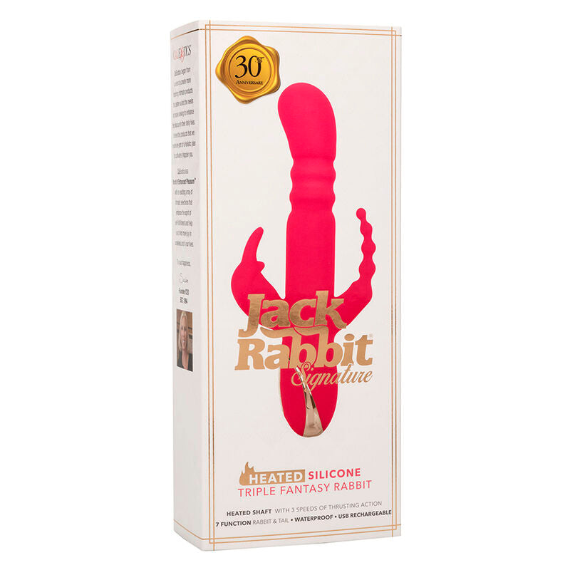 CALEXOTICS - JACK FANTASY TRIPLE OPVARMET VIBRATOR KANIN PINK