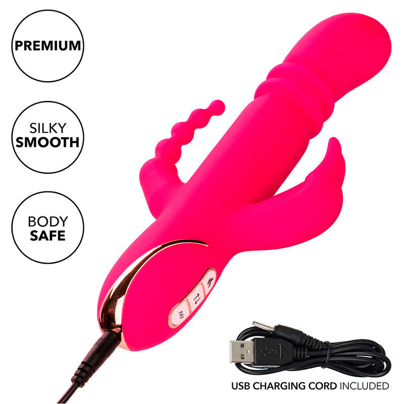 CALEXOTICS - JACK FANTASY TRIPLE OPVARMET VIBRATOR KANIN PINK