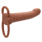 CALEXOTICS - MAXX RIBBED DUAL PENETRATOR 10 VIBRATIONER BRUN