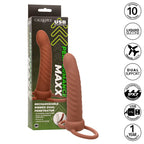 CALEXOTICS - MAXX RIBBED DUAL PENETRATOR 10 VIBRATIONER BRUN