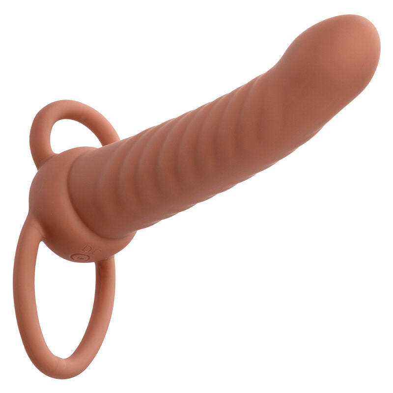 CALEXOTICS - MAXX RIBBED DUAL PENETRATOR 10 VIBRATIONER BRUN