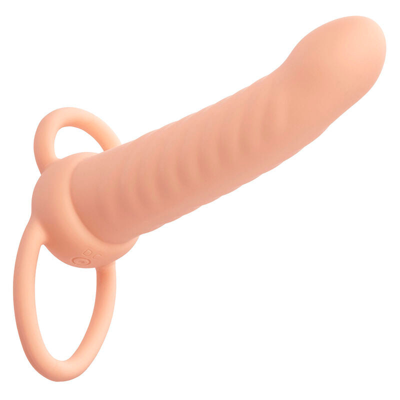 CALEXOTICS - MAXX RIBBED DUAL PENETRATOR 10 VIBRATIONER FLESH