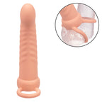 CALEXOTICS - MAXX RIBBED DUAL PENETRATOR 10 VIBRATIONER FLESH