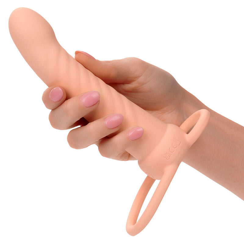 CALEXOTICS - MAXX RIBBED DUAL PENETRATOR 10 VIBRATIONER FLESH