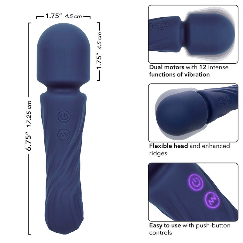 CALEXOTICS - CHARISMA ALLURE MASSAGEAPPARAT MED DOBBELTE MOTORER 12 FUNKTIONER 17,25 CM X 4,5 CM LILLA