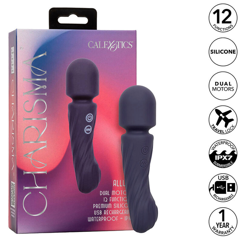 CALEXOTICS - CHARISMA ALLURE MASSAGEAPPARAT MED DOBBELTE MOTORER 12 FUNKTIONER 17,25 CM X 4,5 CM LILLA