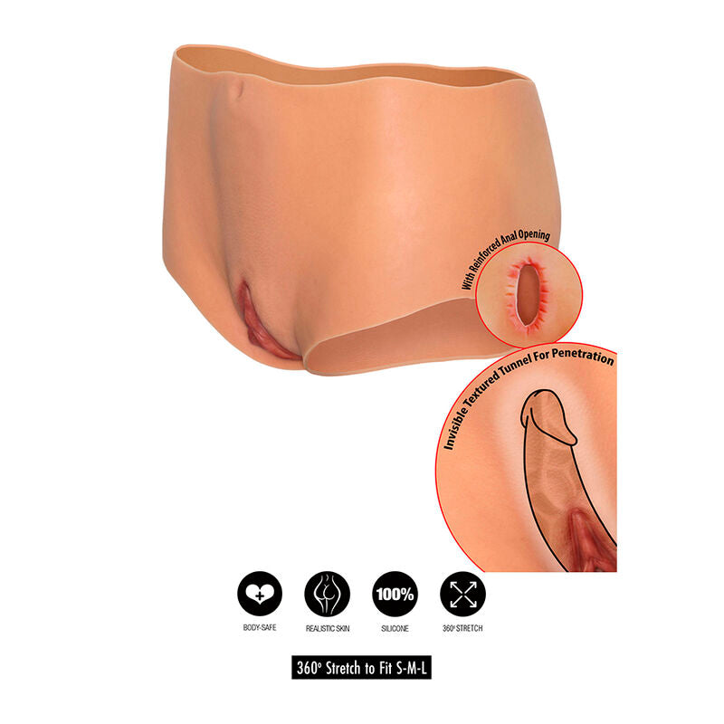 SKJULT BELYST - ALTER EGO ÅBEN VAGINA & RØVETRUSS MED MEDIUM TALJE, KØD