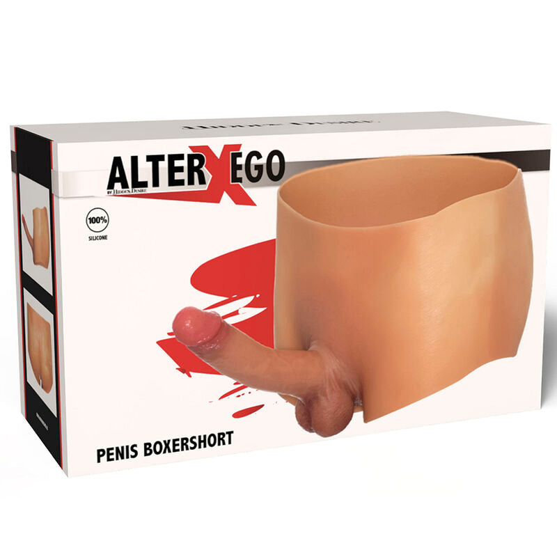 SKJULT BEGYRNELSE - ALTER EGO BOXERSHOT MED PENIS 18 CM STØRRELSE L