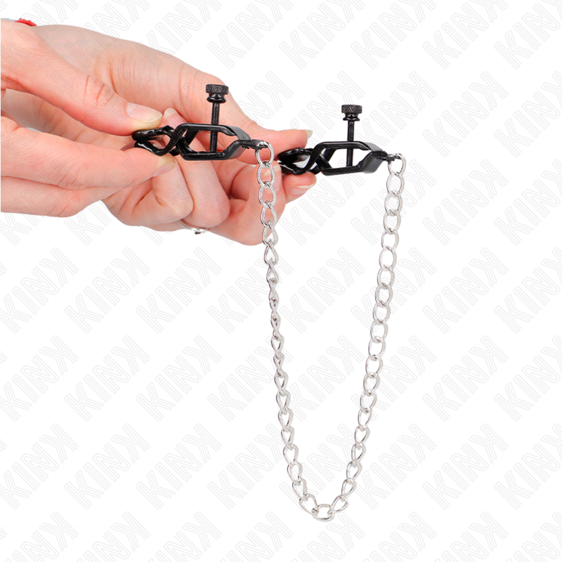KINK - FLAD KÆDE NIPPELKLEMMER SØLV 30 CM