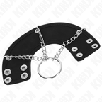 KINK - PENISRING 4 CM KÆDE 7 CM METAL MED LÆDERBÆLTE