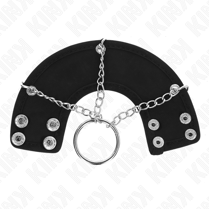 KINK - PENISRING 4 CM KÆDE 7 CM METAL MED LÆDERBÆLTE