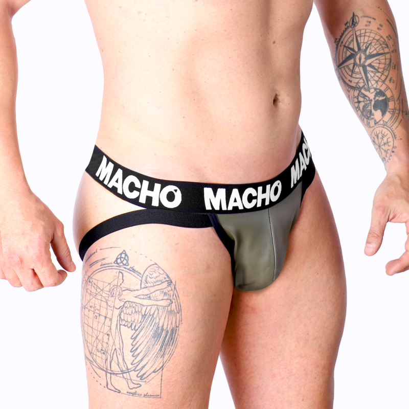 MACHO - MX27GR JOCK LÆDER GRÅ BEIGE M