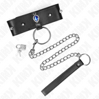 KINK - HALSKÆDE 65 CM MED REM MED BLÅ DIAMANTER JUSTERBAR 36-43 CM X 5 CM