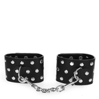 KINK - HÅNDLEDSBÅND MED TRYKLUKKE FULD AF NITTER SORT JUSTERBAR 19-24 CM X 5,5 CM