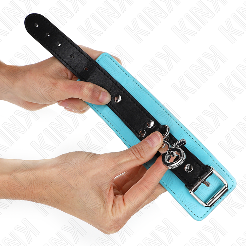 KINK - PREMIUM LÅSBARE HÅNDLEDSBÆLTER SORT/BLÅ JUSTERBARE 21-28 CM X 5,5 CM