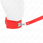 KINK - HALSKÆDE MED SNORE 116 CM MED SØLVØVNEDSTIKKER MODEL 4 RØD JUSTERBAR 40-48 CM X 6 CM