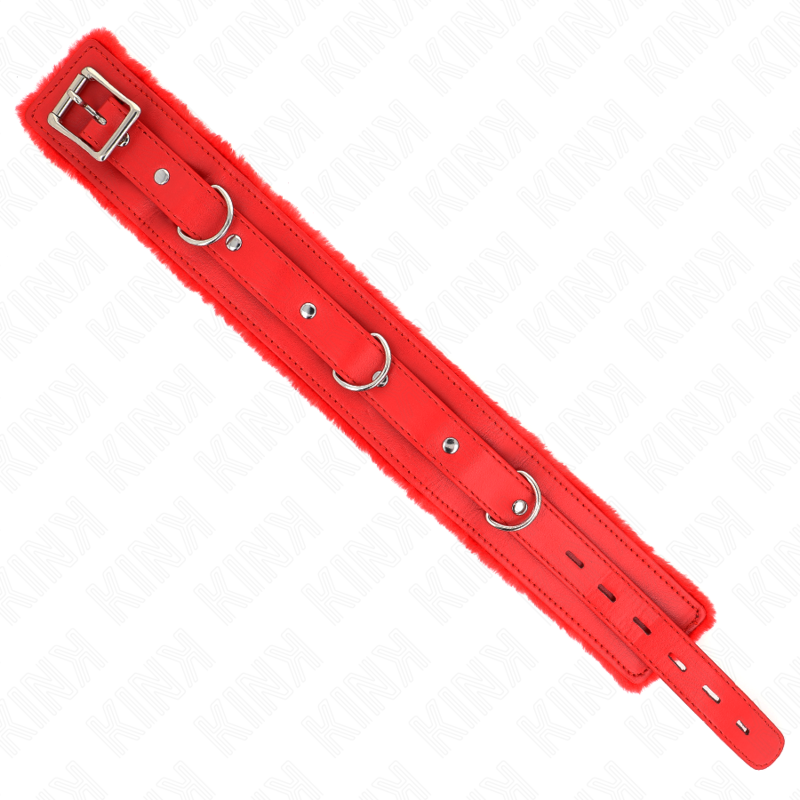 KINK - HALSBÅND MED SNORE 65 CM MED RESTRIKTIONER RØD 36-42 CM X 5,5 CM