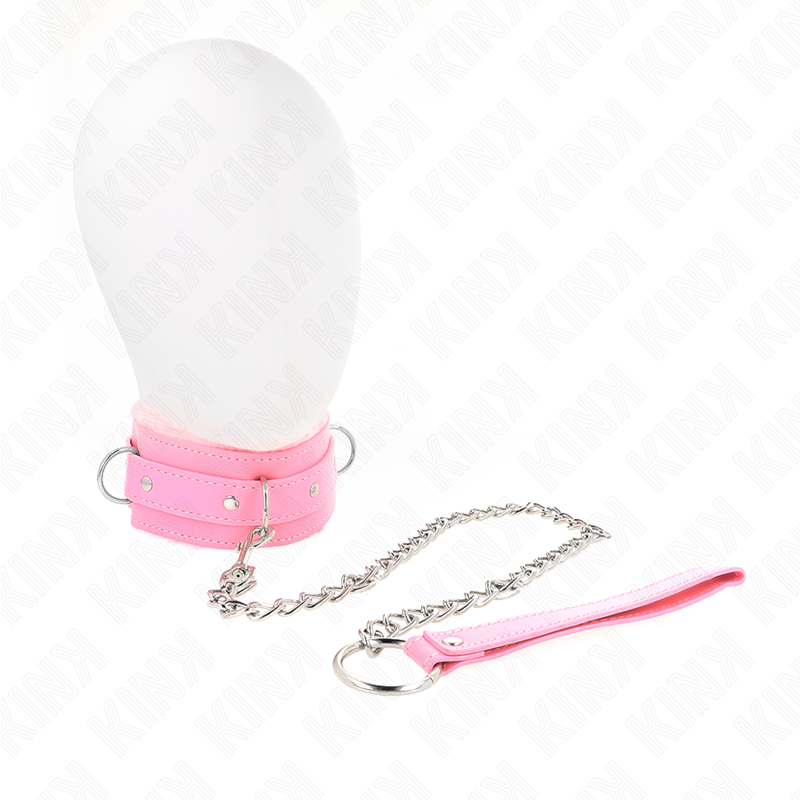 KINK - HALSBÅND MED SNORE 65 CM MED BEGRÆNSNINGER PINK 36-42 CM X 5,5 CM