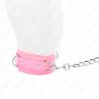 KINK - HALSBÅND MED SNORE 65 CM MED BEGRÆNSNINGER PINK 36-42 CM X 5,5 CM