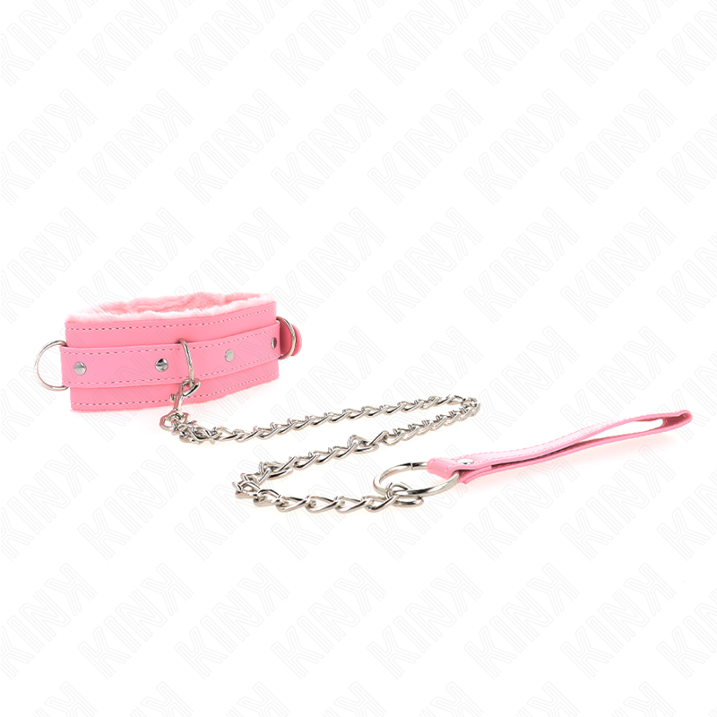 KINK - HALSBÅND MED SNORE 65 CM MED BEGRÆNSNINGER PINK 36-42 CM X 5,5 CM