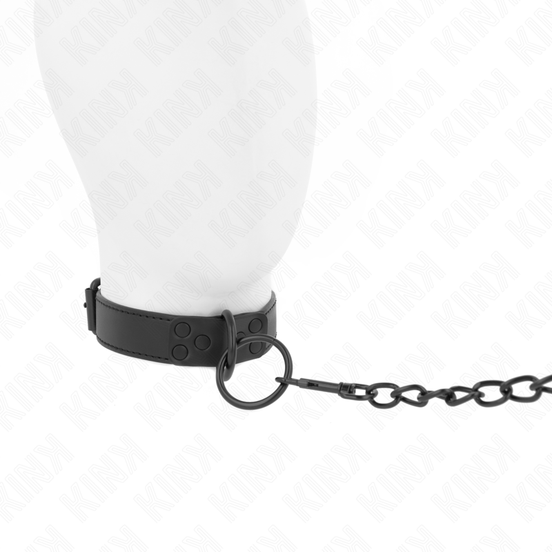 KINK - HALSBÅND MED MØRK SNORE 65 CM JUSTERBAR 37-54 CM X 3 CM
