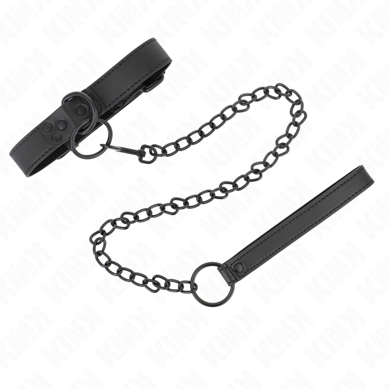 KINK - HALSBÅND MED MØRK SNORE 65 CM JUSTERBAR 37-54 CM X 3 CM