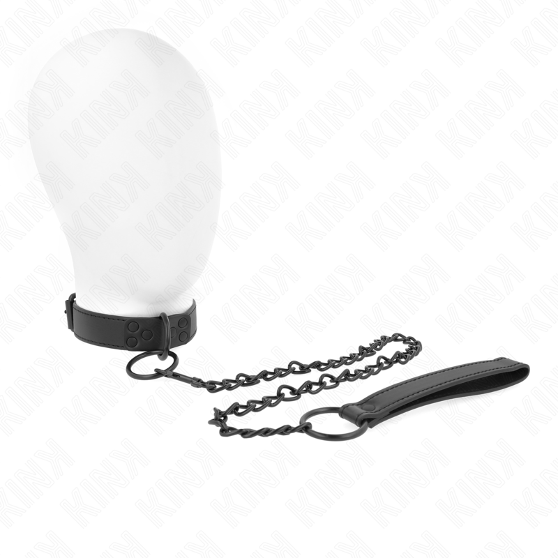 KINK - HALSBÅND MED MØRK SNORE 65 CM JUSTERBAR 37-54 CM X 3 CM