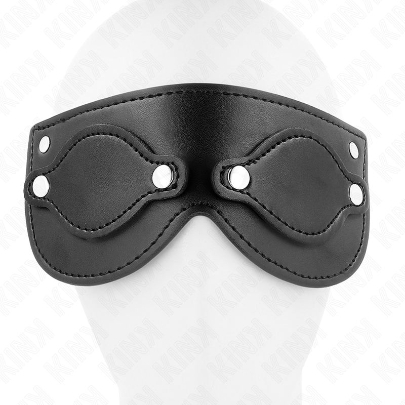 KINK - LÆDERMASKE MED AFTAGELIGE ØJENBESKYTTERE 22 x 9 CM