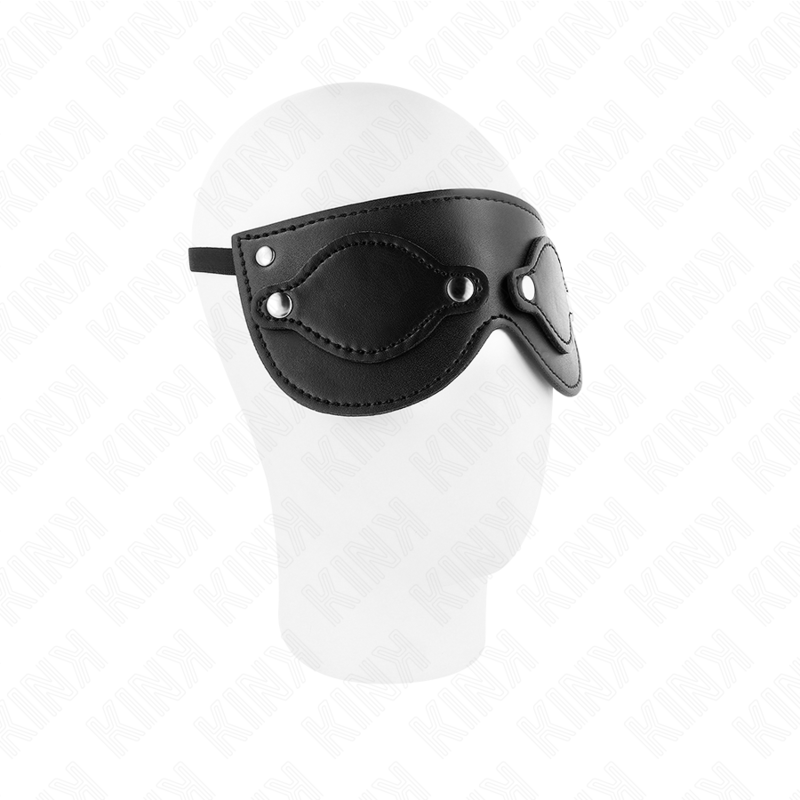 KINK - LÆDERMASKE MED AFTAGELIGE ØJENBESKYTTERE 22 x 9 CM