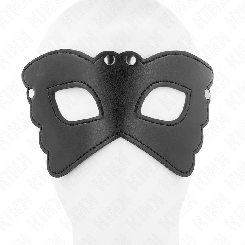 KINK - SOMMERFUGLEFORMET MASKE I LÆDER 20 x 9 CM