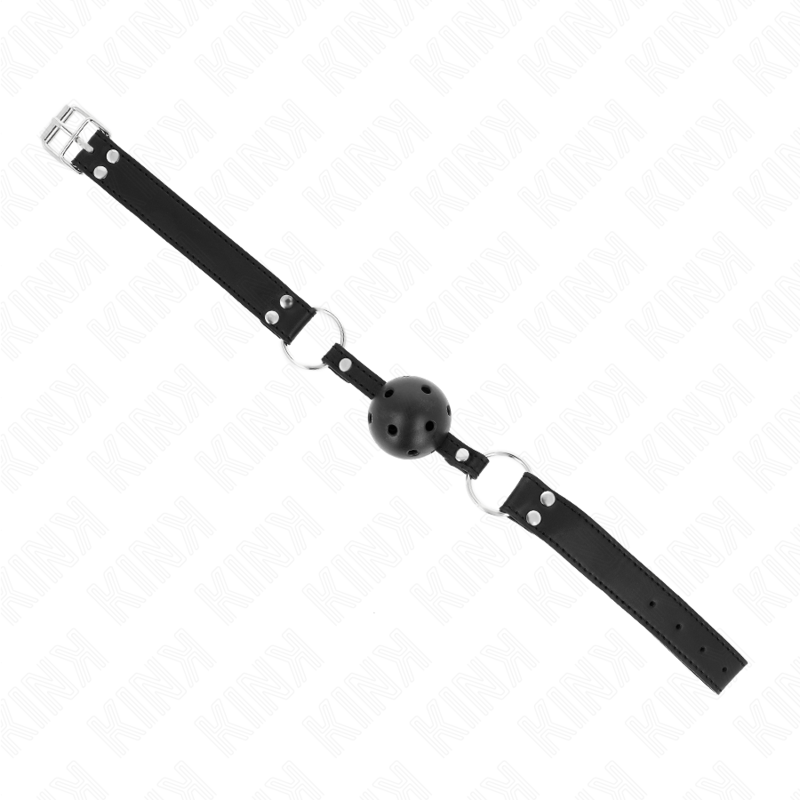 KINK - ÅNDBAR KUGLE 4 CM MED DOBBELT NITTE MODEL 1 SORT 62,5 x 2,5 CM JUSTERBAR 42-58 CM