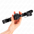 KINK - ÅNDBAR KUGLE 4 CM MED DOBBELT NITTE MODEL 1 SORT 62,5 x 2,5 CM JUSTERBAR 42-58 CM
